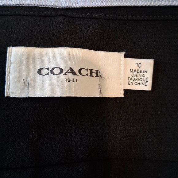 Coach 1941 Black Removable Collar Button Front Shirt Dress Size 10 - Picture 9 of 10